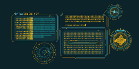Wall Mural - interface for decoding satellite data about an object.