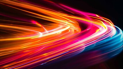 Wall Mural - A colorful abstract image of light trails.
