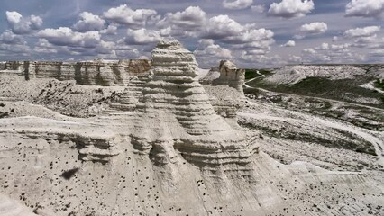 Wall Mural - Fantastic landscape of Akkergehsen plateau is fascinating. Kazakhstan.