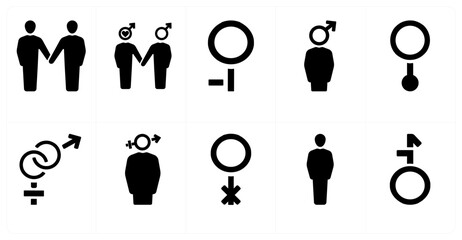 Wall Mural - A set of 10 gender icons as Symbol, pride, bisexual