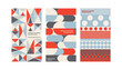 © KKK - Triangle round circle pattern design Mid-century geometric abstract pattern with simple shapes beautiful color palette Geometry seamless pattern book cover print poster banner business textile line