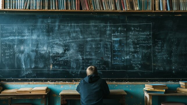 Person writing inspirational message on blackboard during religious ceremony