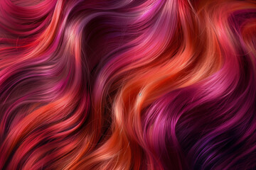 Wall Mural - pink and white hair with a wavy texture. The hair is long and has a pinkish hue