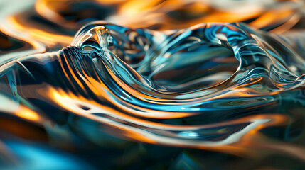 Wall Mural - An up-close look at fluid motion, featuring winding lines and forms, set against a blurred backdrop