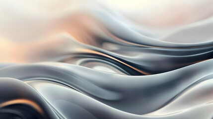 Wall Mural - An up-close look at fluid motion, composed of curving lines and shapes, against a soft-focus background