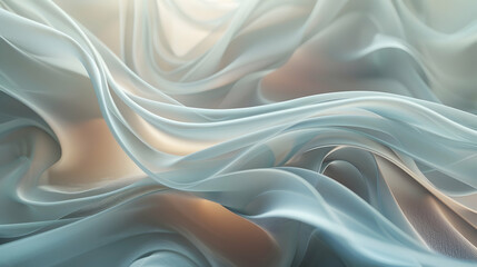 Wall Mural - An up-close look at fluid movement, composed of winding lines and forms, on a hazy backdrop