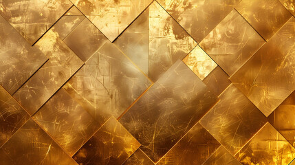 Art deco inspired geometric gold foil pattern texture background - Luxurious metallic accents