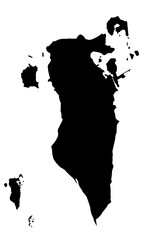 Wall Mural - bahrain map silhouette on transparent background