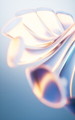 Poster - Transparent gradient glass background, 3d rendering.