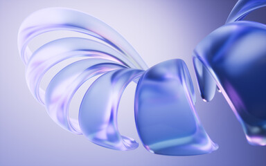 Poster - Transparent gradient glass background, 3d rendering.