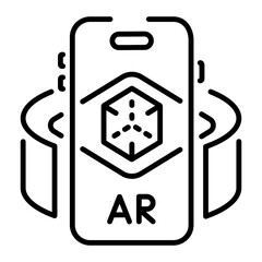 Wall Mural - Easy to use line icon of ar device 