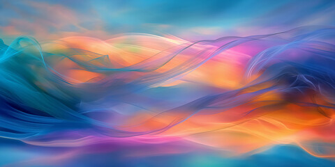 Wall Mural - vibrant colorful abstract background with flowing waves and gradient hues