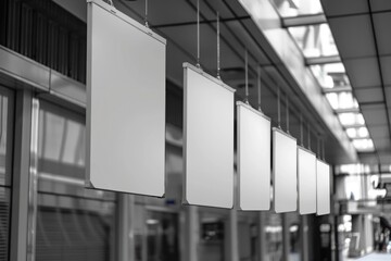 Poster - Blank Signboards Hanging From The Ceiling