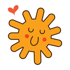 Poster - Sun doodle summer sun design element. Hand drawn cute sun symbols design.