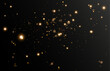 © MAKSYM - Bokeh glow background of sparkling dust, gold dust light, background with bokeh light effect, yellow shimmering glow with bokeh and glitter light. Vector