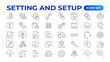 © artnazu - Setting and setup Solid icon collection. app and website settings icon set. options, configuration, preferences, adjustments, tools, gear, control panel, management,  and productivity icons.