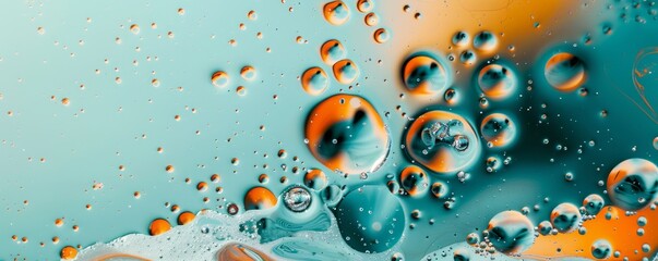 Wall Mural - Water drops on glass with colorful design illustration