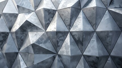 Wall Mural - Triangular geometric studs with a hammered metal texture.