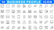 © Muhammad A. grapix - 50 line icon set related to business and people