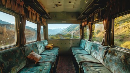 Wall Mural - Passengers aboard the train marvel at the untouched beauty of remote hardtoreach locations.