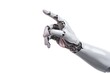 © nongluk w - cyborg robotic hand pointing his finger - 3D rendering isolated