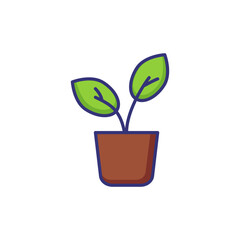 Wall Mural - Houseplant line icon. House, plant, botany. Floral concept. Vector illustration can be used for topics like nature, house, environment