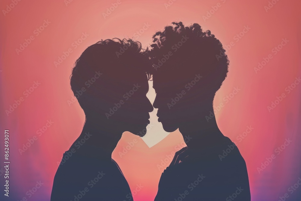 Interracial gay couple concept. Asia and african american men ...