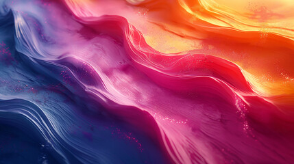 Sticker - Generate a vibrant and dynamic abstract background featuring a swirling ribbon of paintbrush strokes. The design should incorporate a variety of colors flowing seamlessly into one another,