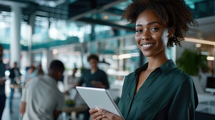 Poster - The woman with a tablet