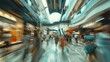 © Various Backgrounds - People in a shopping center. Motion blurred.