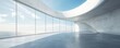 © adri - Empty minimal abstract architecture building interior or exterior concrete design with open space floor courtyard white showcase area and curved walls museum plaza, display showroom mockup background