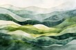 © lertsakwiman - Serene Watercolor Landscape of Muted Organic Shapes and Curves in Contemporary Abstract Style