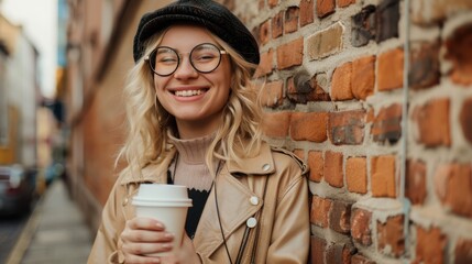 Wall Mural - The Smiling Woman Outdoors