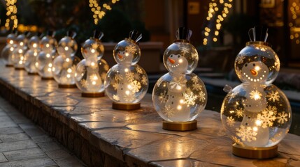 Sticker - Create a charming winter garden with illuminated snowmen, sparkling snowflakes, and whimsical light-up figures scattered throughout.