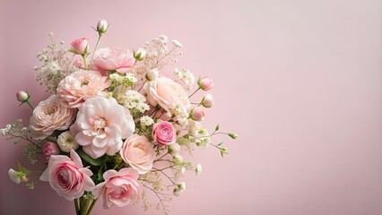 Sticker - Delicate pale pink floral arrangement , roses, flowers, pastel, elegant, beautiful, soft, feminine, romantic, bouquet, petals