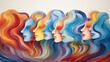 © ChimE - Vibrant illustration of human heads linked by colorful waves symbolizing telepathic communication.