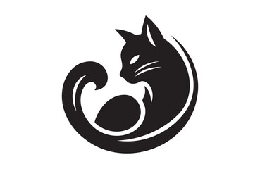 vector of a cat icon on white background