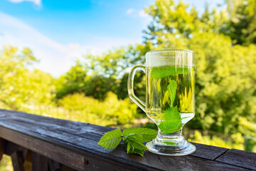 Wall Mural - Glass of mint tea.