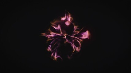 Wall Mural - purple vibrant abstract energy swirling at the center of black backdrop.
