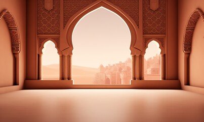 a view from a moroccan archway