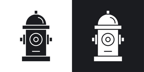 Canvas Print - Fire hydrant vector icon set in black color.