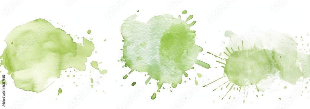 Abstract mint green watercolor water splash on a white background ...