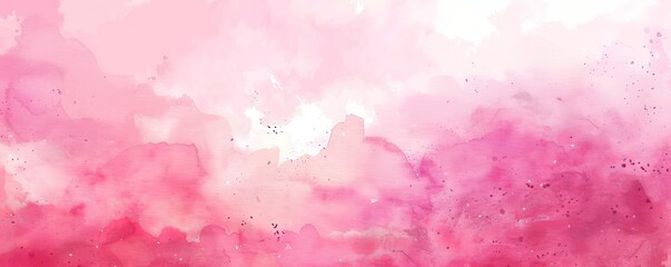 Wall Mural - An elegant watercolor illustration rendered in hot pink watercolor and peach orange and beige colors on old crumpled paper texture