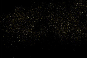 Wall Mural - Space star sky. Gold light pattern texture on black backdrop. Abstract starlight. Yellow glitter background. Golden Explosion of Confetti. Vector illustration, EPS 10.