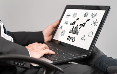 Canvas Print - Bpo concept on a laptop