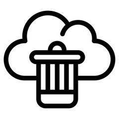 Sticker - delete, cloud, Cloud Service, networking, information technology Icon