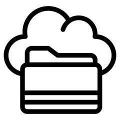 Sticker - folder, cloud, Cloud Service, networking, information technology Icon