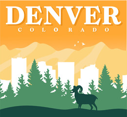 Canvas Print - denver colorado united states with beautiful natural background