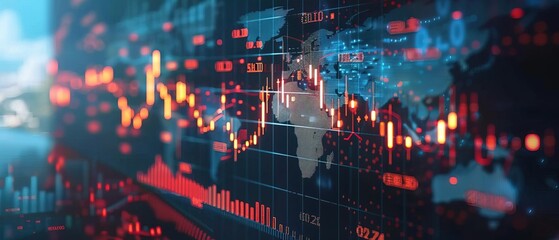 Sticker - Analyzing financial investment plan in relation to economic growth. Global network data banking analytics