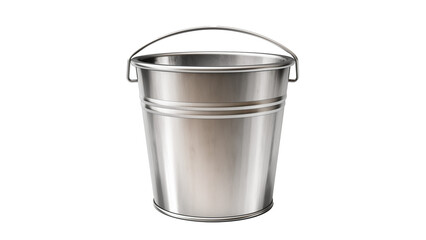 Wall Mural - silver bucket cutout. isolated metal bucket on transparent background